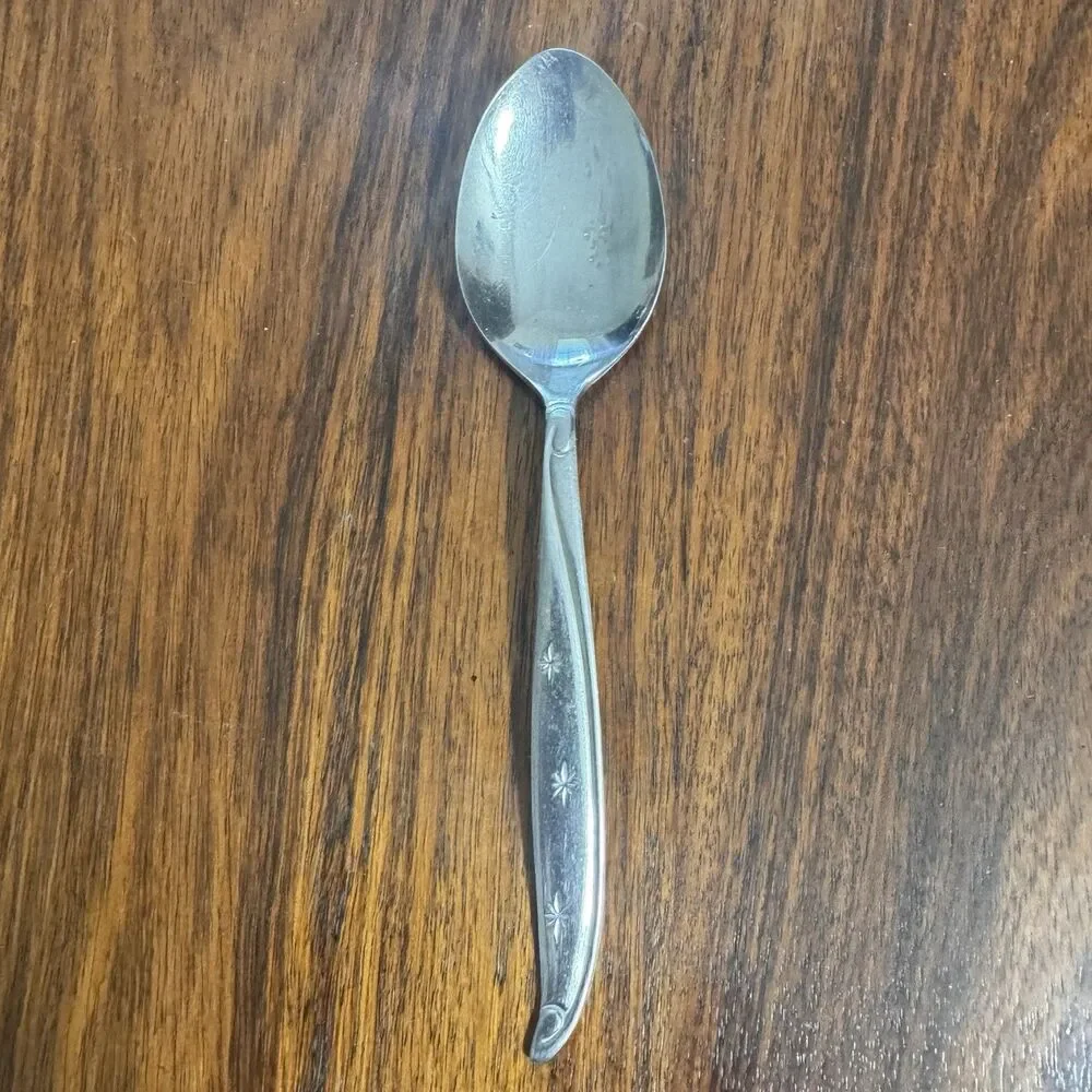 Ekco Eterna EKS24 Stainless Taiwan Atomic Starburst Soup Spoon Preowned MCM